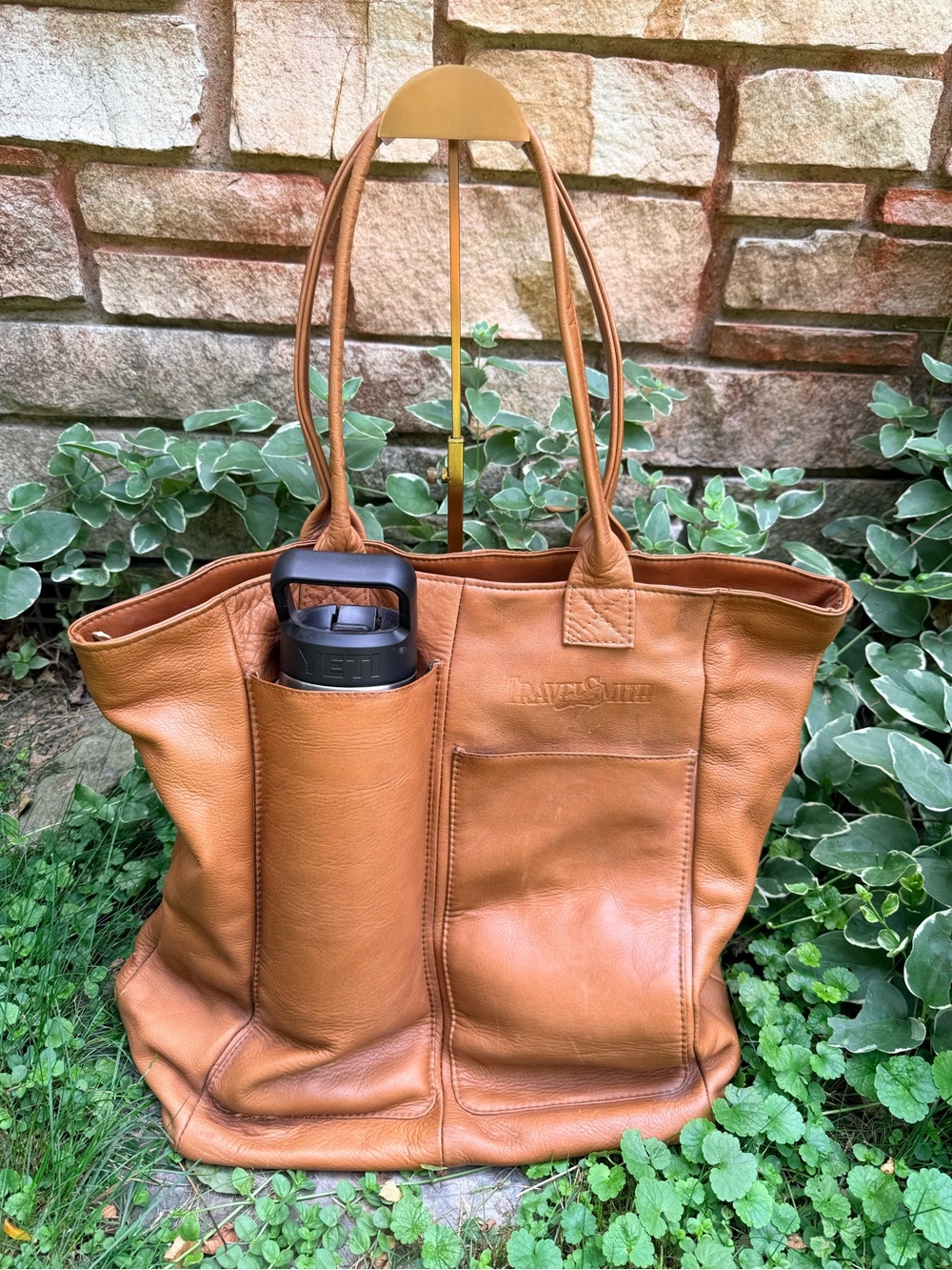 Vintage TravelSmith Large Leather Zippered tote 3-in 1 from late 1980’s+